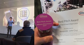 Alex bags Infineon Best PhD Pitch 2019